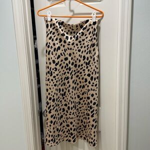 Leopard aqua midi skirt
